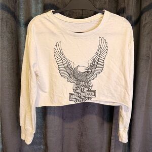 Harley-Davidson White Crop Top with Eagle Graphic